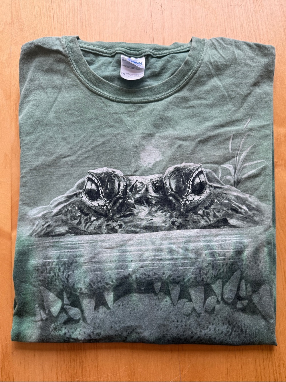 Everglades Safari Alligator Graphic Green Tie-Dye T-Shirt Men’s 2XL